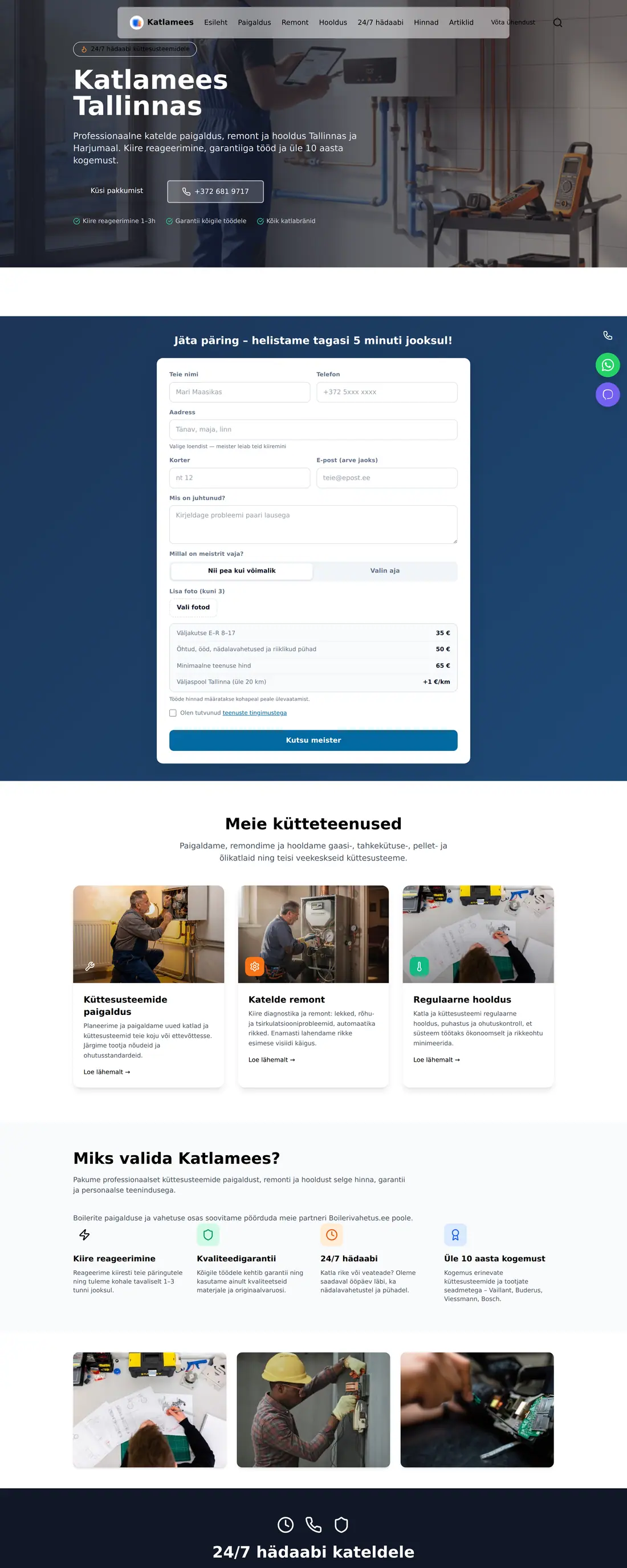 katlamees.ee — Boiler-Service (Privatkunden)